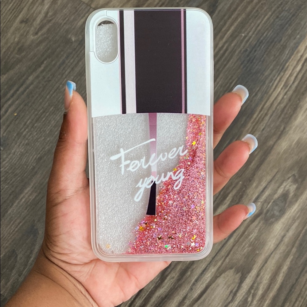 Stylish Pink Glitter iPhone 10 Case